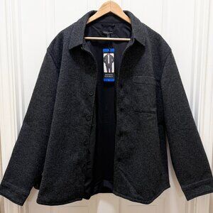 Banana Republic Men's Bonded Shirt Jacket Size L Black Relax Fit Midweight (NEW)